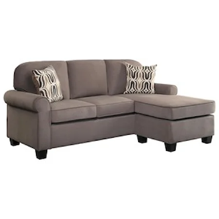 Transitional Sofa with Reversible Chaise